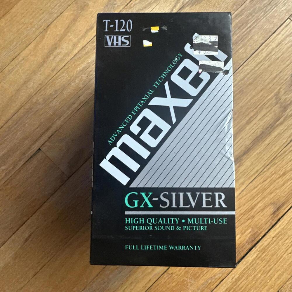 Maxell T-120 GX-Silver VHS Blank Tapes 6 Pack Sealed 2 Hours Recording